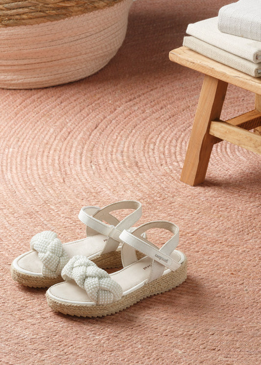 SANDALIA NIÑA MAYORAL PLATAFORMA YUTE BLANCO 43373
