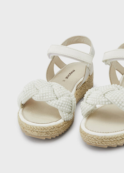 SANDALIA NIÑA MAYORAL PLATAFORMA YUTE BLANCO 43373